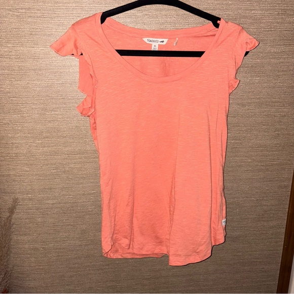 Toad&Co Rufflita II T-Shirt - Women's XS in papaya organic cotton - Picture 3 of 7